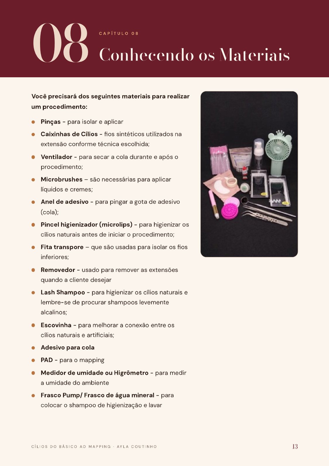 Página de materiais